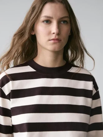 Striped Long Sleeve Cotton T-Shirt