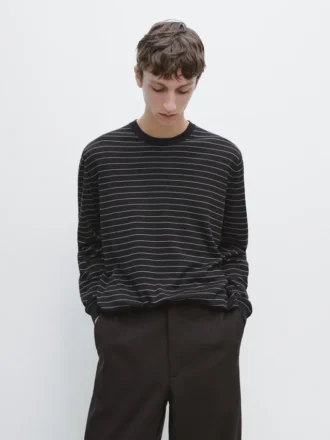 Striped Long Sleeve Knit Sweater