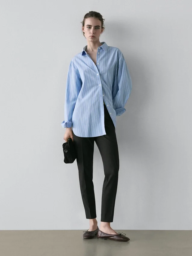 Striped Loose-Fitting Shirt Striped Loose-Fitting Shirt