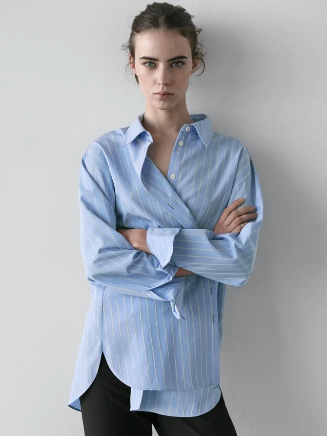 Striped Loose-Fitting Shirt Striped Loose-Fitting Shirt