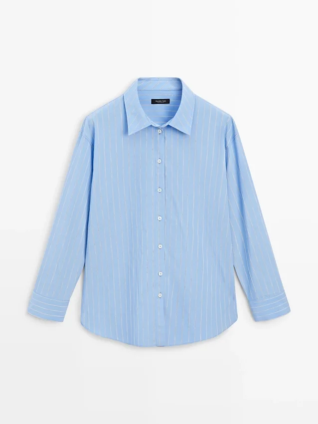 Striped Loose-Fitting Shirt Striped Loose-Fitting Shirt