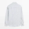Striped Slim Fit Linen Shirt