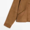 Suede Leather Jacket with Buttons