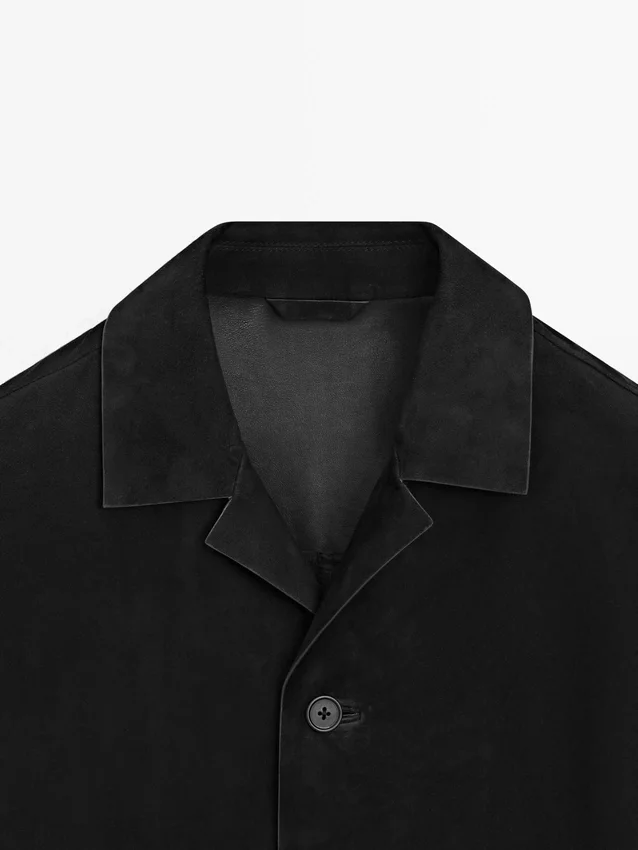 Suede Leather Jacket with Pockets Suede Leather Jacket with Pockets