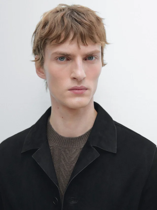 Suede Leather Jacket with Pockets Suede Leather Jacket with Pockets