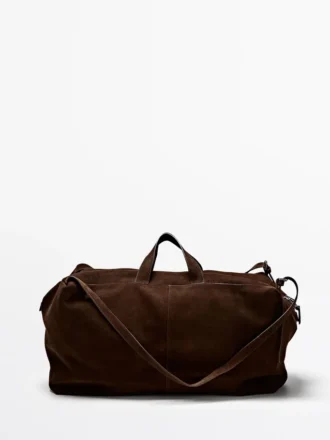 Suede Leather Maxi Duffle Bag