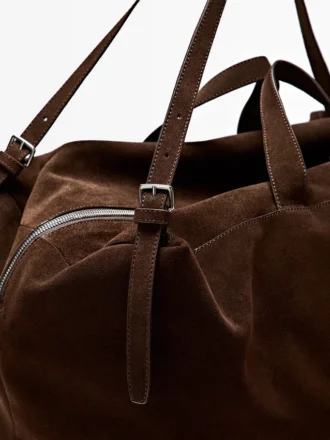 Suede Leather Maxi Duffle Bag