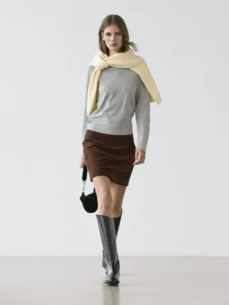 Suede Leather Mini Skirt Suede Leather Mini Skirt
