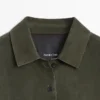 Suede Leather Shirt with Seams