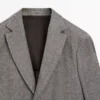 Tailored Linen Blend Herringbone Blazer