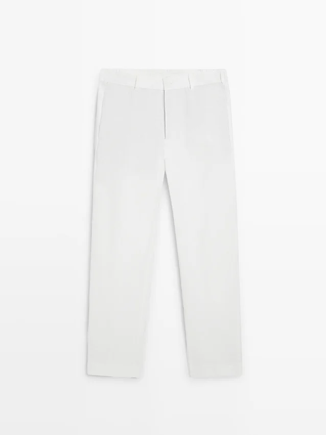 Tapered Fit Linen Trousers Tapered Fit Linen Trousers