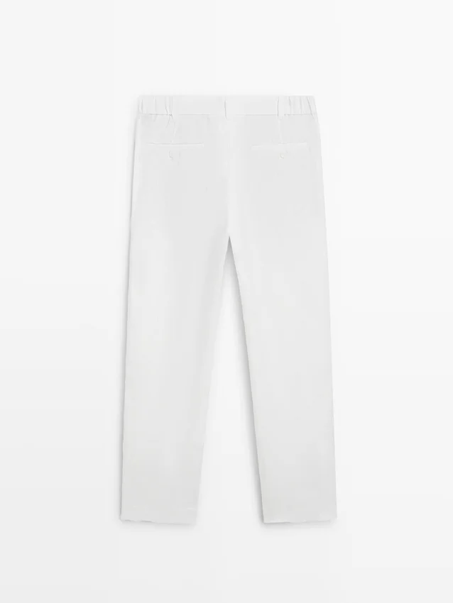 Tapered Fit Linen Trousers Tapered Fit Linen Trousers