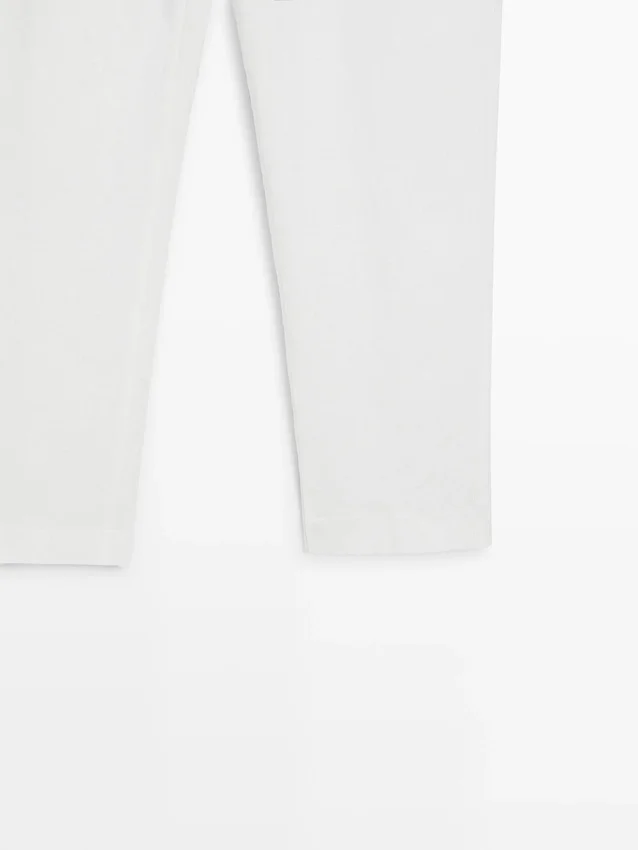 Tapered Fit Linen Trousers Tapered Fit Linen Trousers