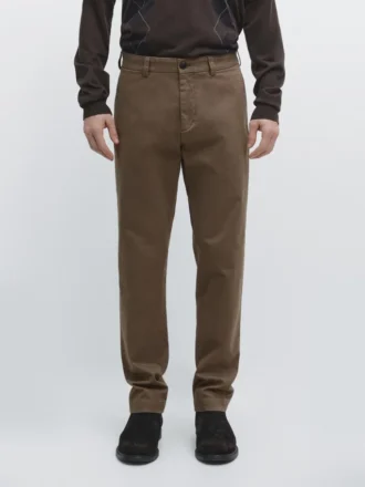 Tapered Fit Micro Textured Trousers