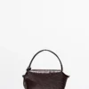 Textured Leather Mini Satchel Bag