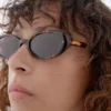 Tortoiseshell-Effect Mini Oval Sunglasses