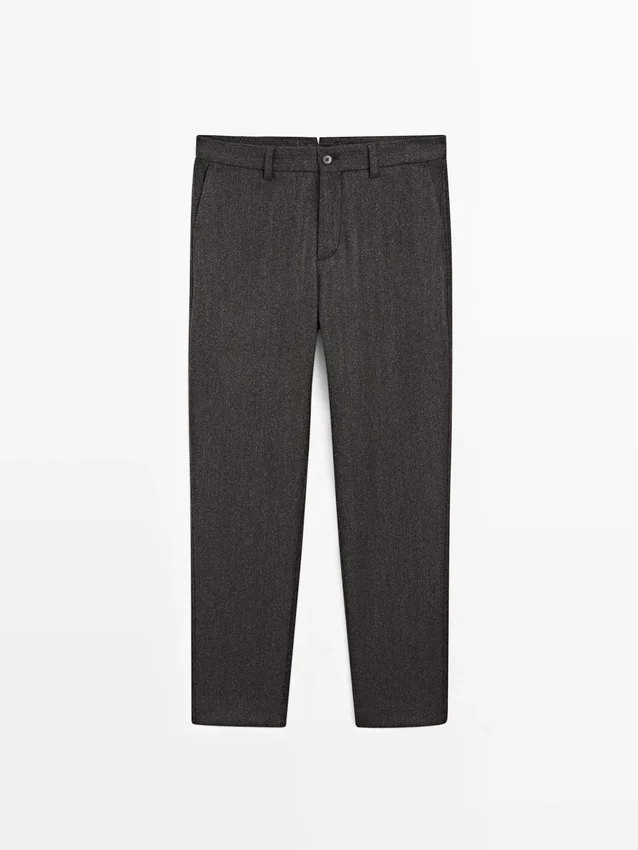 Twill Wool Blend Trousers Twill Wool Blend Trousers