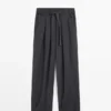 Voluminous Wide-Leg Pleated Trousers