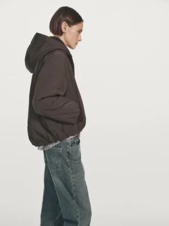 water repellent bomber jacket with hood 2 330x440 - Water-Repellent Bomber Jacket with Hood