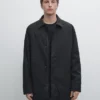 Water-Repellent Fabric Trench Coat