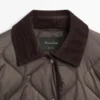 Water-Repellent Puffer Jacket with Corduroy Detail