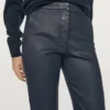 Waxed Flare Fit Trousers