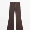 Waxed Flare Fit Trousers