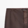 Waxed Flare Fit Trousers