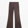 Waxed Flare Fit Trousers