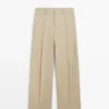 Wide-Leg Cotton Trousers