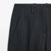 Wide-Leg Pinstripe Linen Trousers