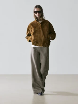 Wide-Leg Trousers with Striped Details