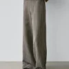 Wide-Leg Trousers with Striped Details