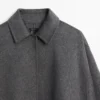 Wool Blend Cape with Shirt Collar