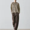 Wool Blend Contrast Drawstring Trousers