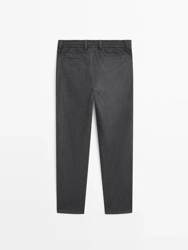 Wool Blend Flannel Trousers Wool Blend Flannel Trousers