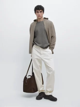 Wool Blend Knit Cardigan with Hood