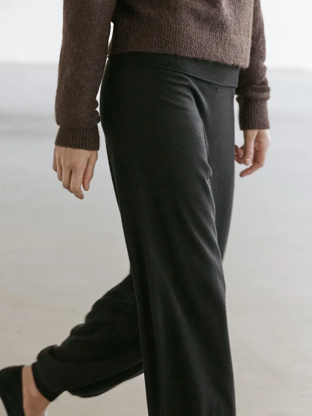 Wool Blend Knit Sarouel Trousers Wool Blend Knit Sarouel Trousers