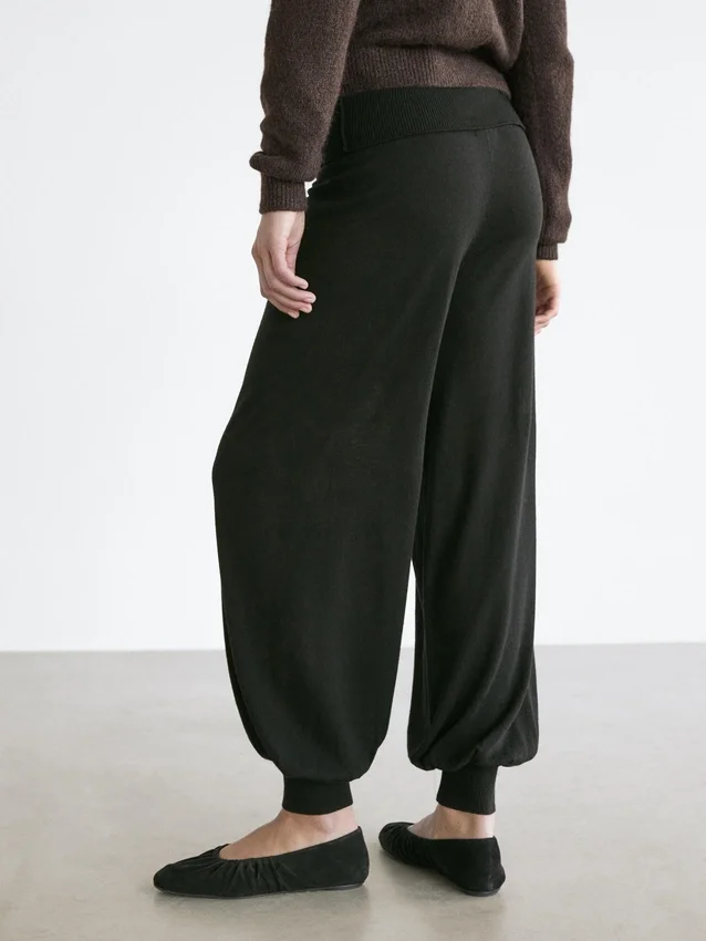 Wool Blend Knit Sarouel Trousers Wool Blend Knit Sarouel Trousers