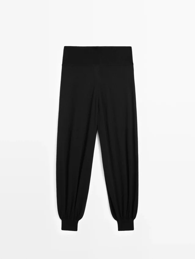 Wool Blend Knit Sarouel Trousers Wool Blend Knit Sarouel Trousers