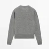 Wool Blend Knit V-Neck Sweater