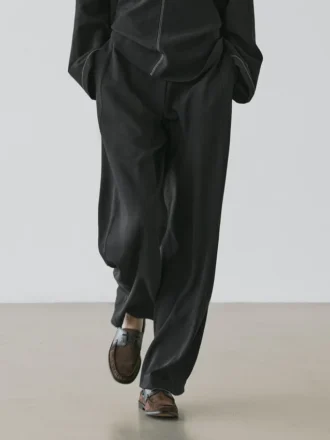Wool Blend Trousers with Seam Detail