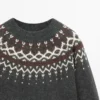 Wool Jacquard Knit Sweater