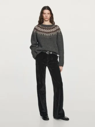 Wool Jacquard Knit Sweater