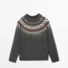 Wool Jacquard Knit Sweater
