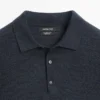 Wool Knit Sweater with Polo Collar