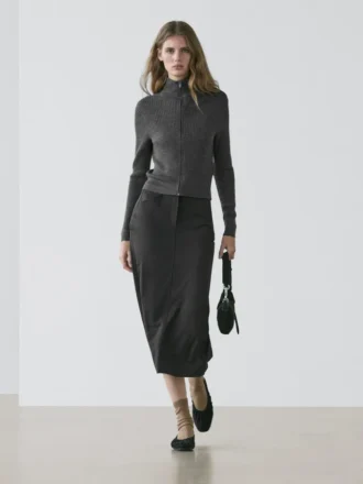 Wool Zip-Up Cardigan